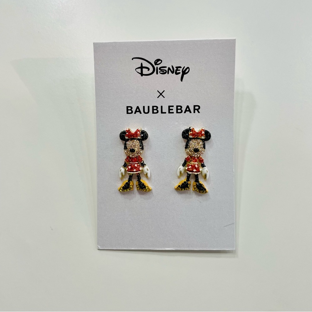 Disney x Baublebar Minnie Mouse Earrings NWT